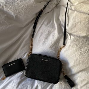 Michael Kors Ginny Leather Crossbody Bag & Wallet